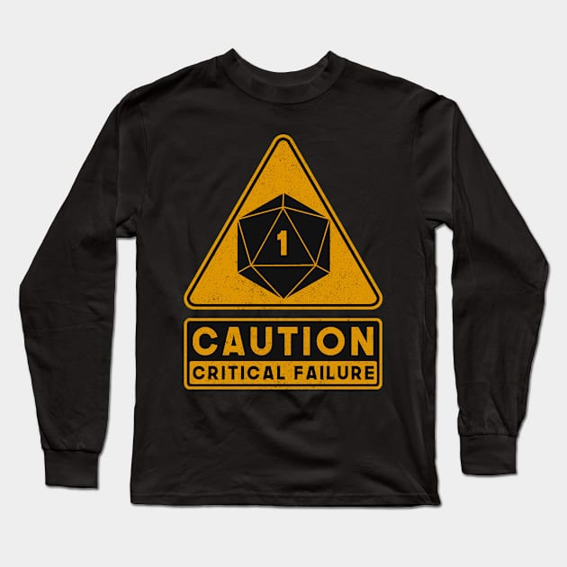 D20 Critical Failure Long Sleeve T-Shirt by Shiron